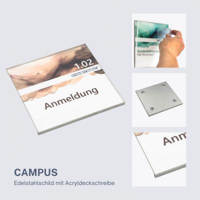 Türschild Campus 120 Edelstahl Schilde